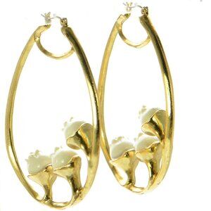 Oscar de la Renta Resin Lily Of The Valley Hoop Earrings